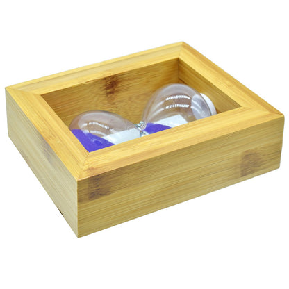 Natural Wooden Frame Hourglass Timer – Purple Sand