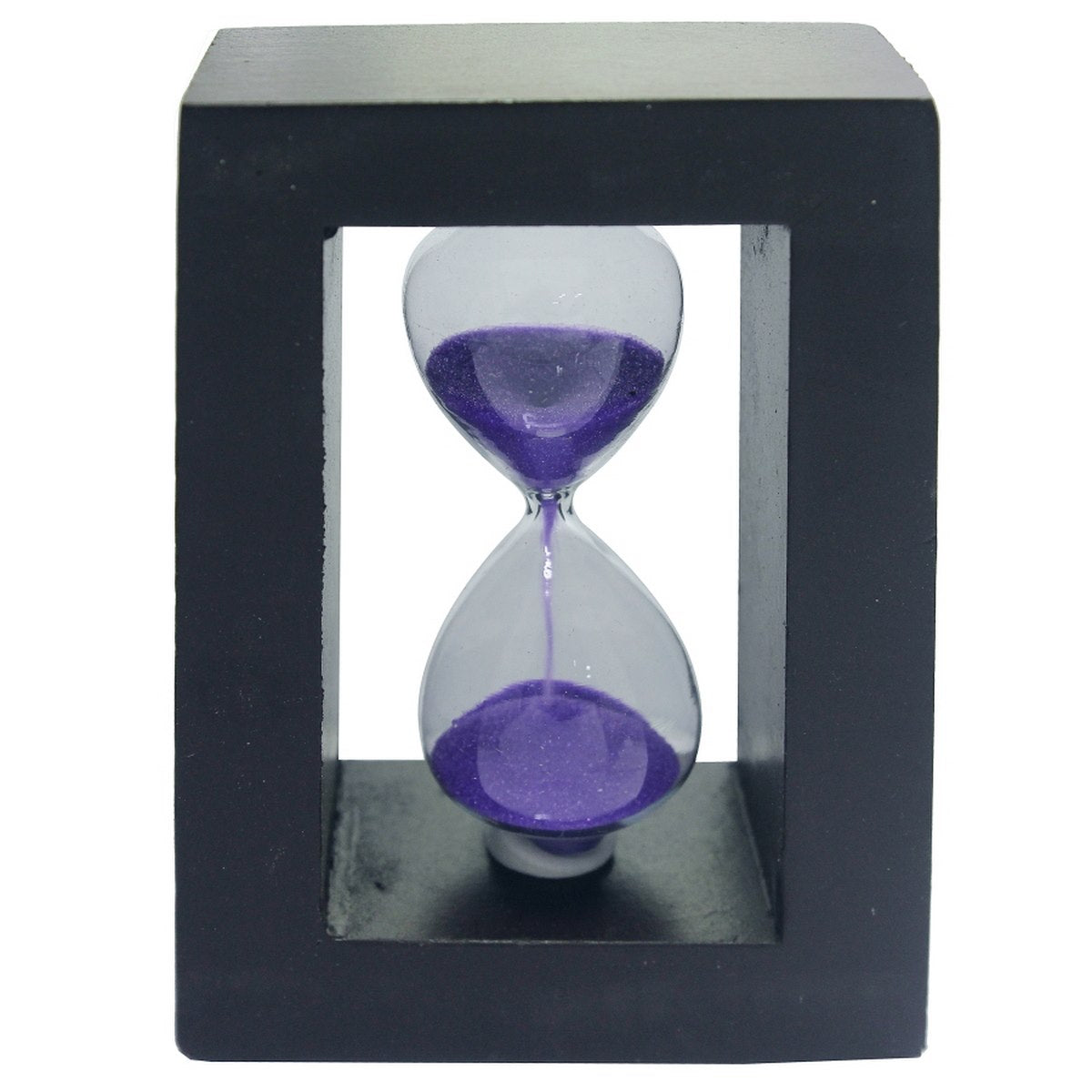 Modern Wooden Frame Hourglass Timer – Blue, White & Purple Sand