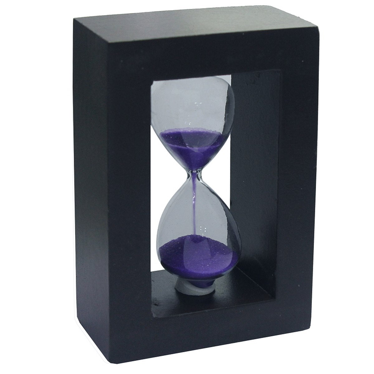 Modern Wooden Frame Hourglass Timer – Blue, White & Purple Sand