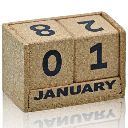 WoodHeart Eco-Friendly Perpetual Cork Calendar