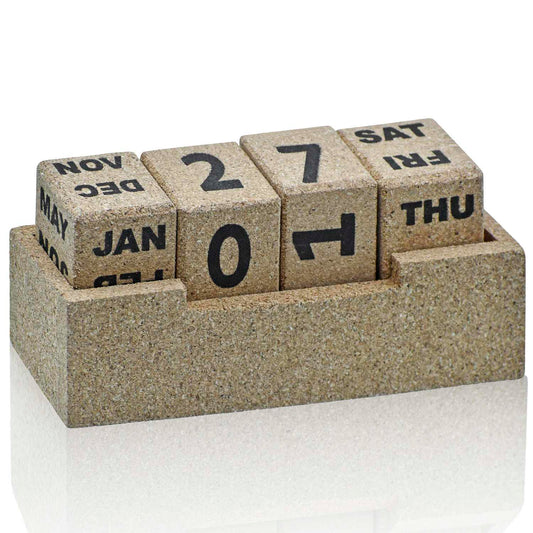 EcoBlock Perpetual Cork Desk Calendar – Full Date Edition