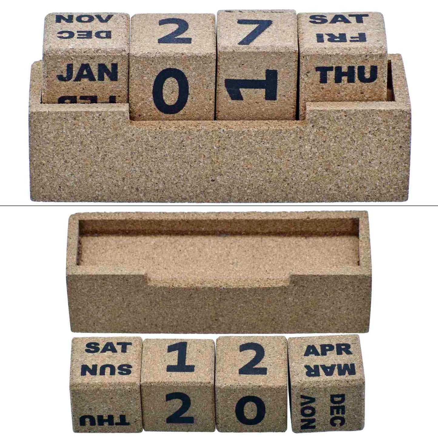 EcoBlock Perpetual Cork Desk Calendar – Full Date Edition