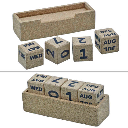 EcoBlock Perpetual Cork Desk Calendar – Full Date Edition