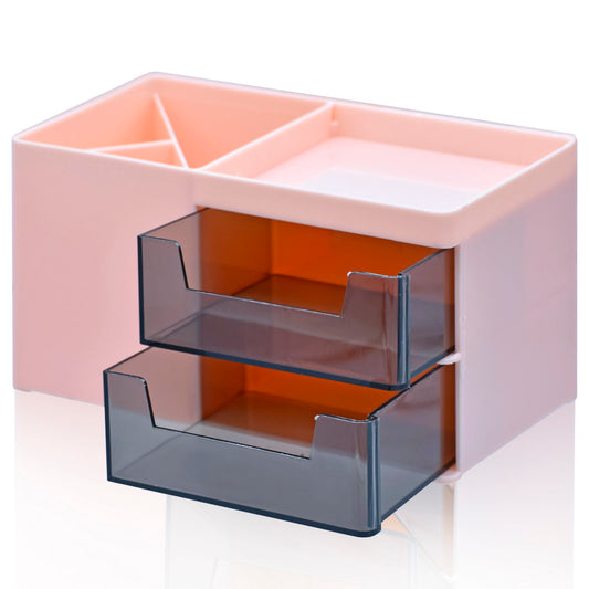 2-Layer Drawer Desk Organizer with Compartments