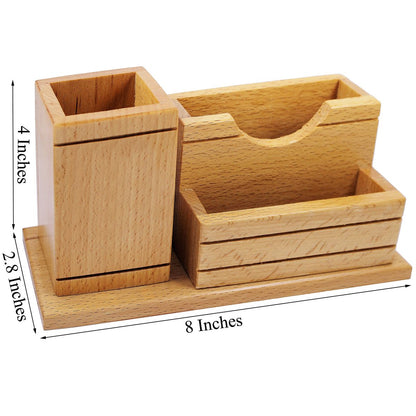 TimberTime Wooden Desk Organizer
