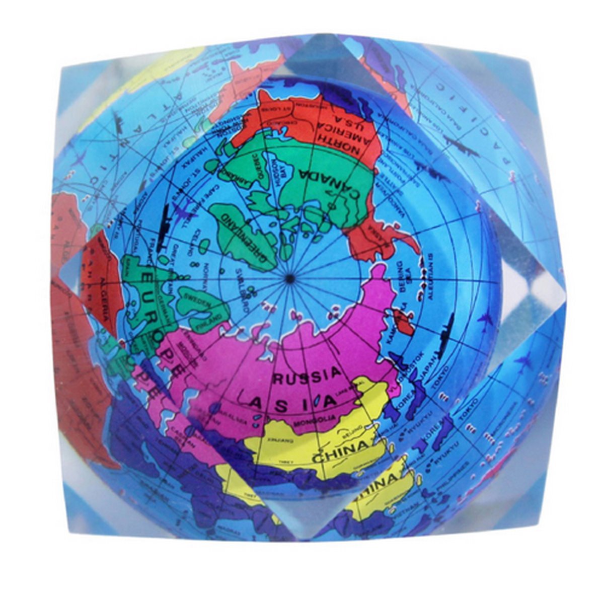 Crystal Prism Globe Paperweight