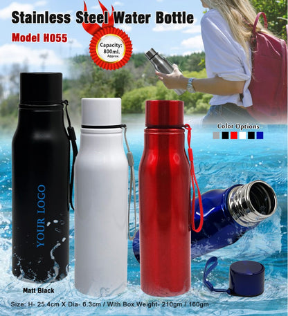 AquaSteel 800ml Stainless Steel Water Bottle