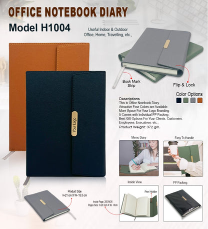 Executive PU Leather Notebook Diary with Pen Holder & Bookmark