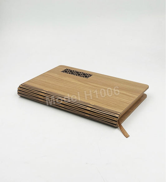 Premium Wooden Cover Notebook Diary with Document Holder