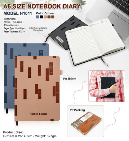 A5 Designer Notebook Diary with Pen Holder