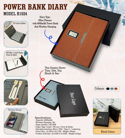 Smart Power Bank Diary – Wireless Charging Edition
