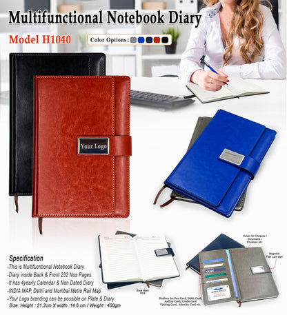 Multifunctional Notebook Diary – Premium Organizer with Magnetic Flap