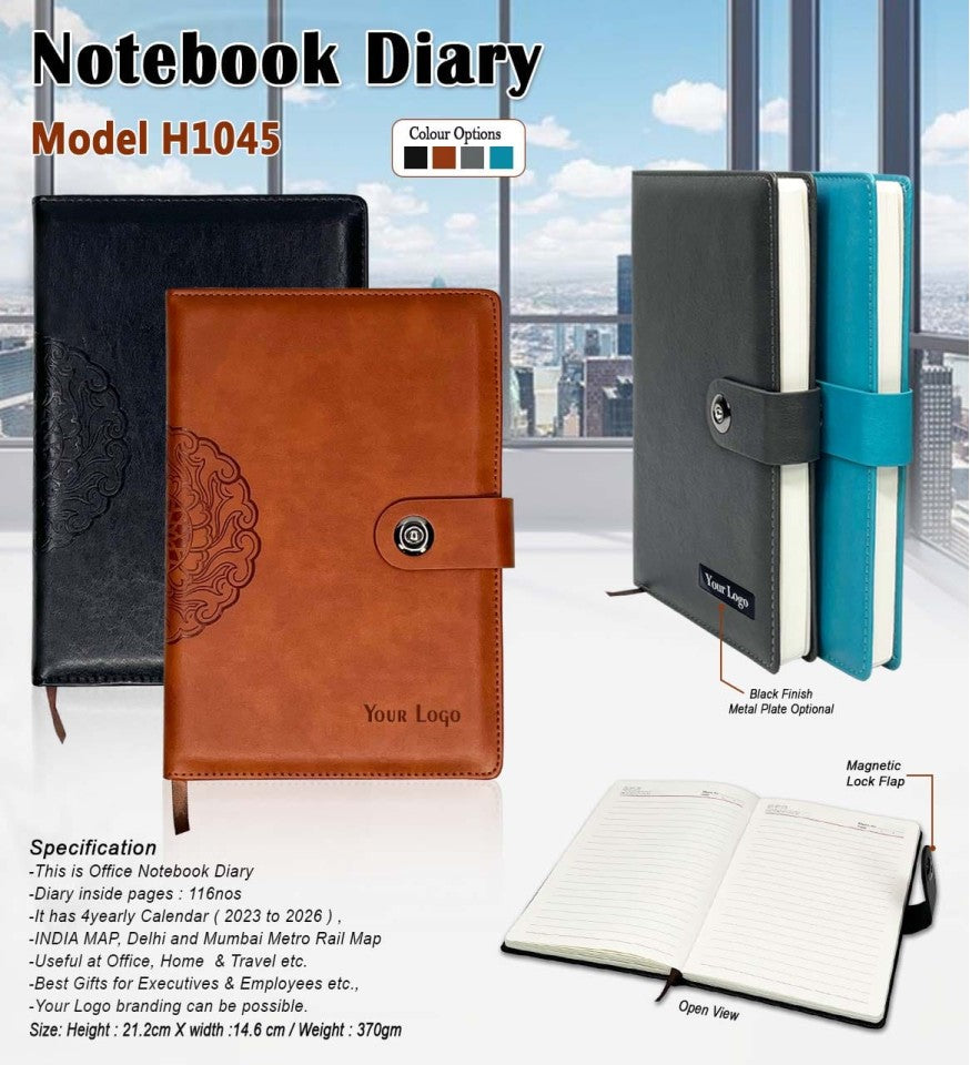 Executive Office Notebook Diary – Secure Magnetic Flap with Mandala Imprint