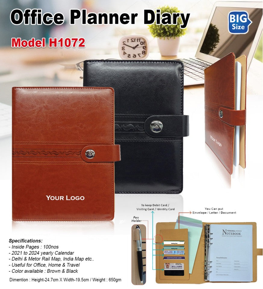 Office Planner Diary – Premium PU Leather Organizer (Big Size)