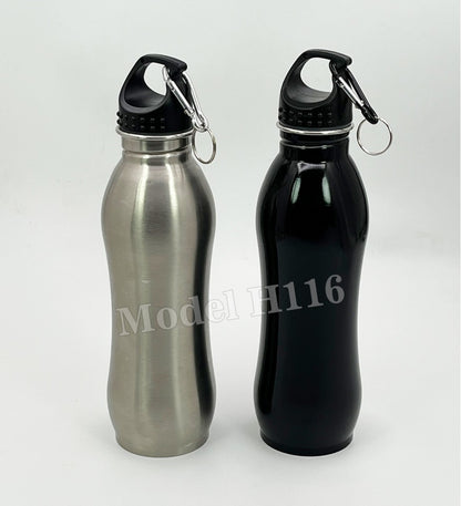 AquaTrek 750ml Stainless Steel Water Bottle – Travel Carabiner Edition