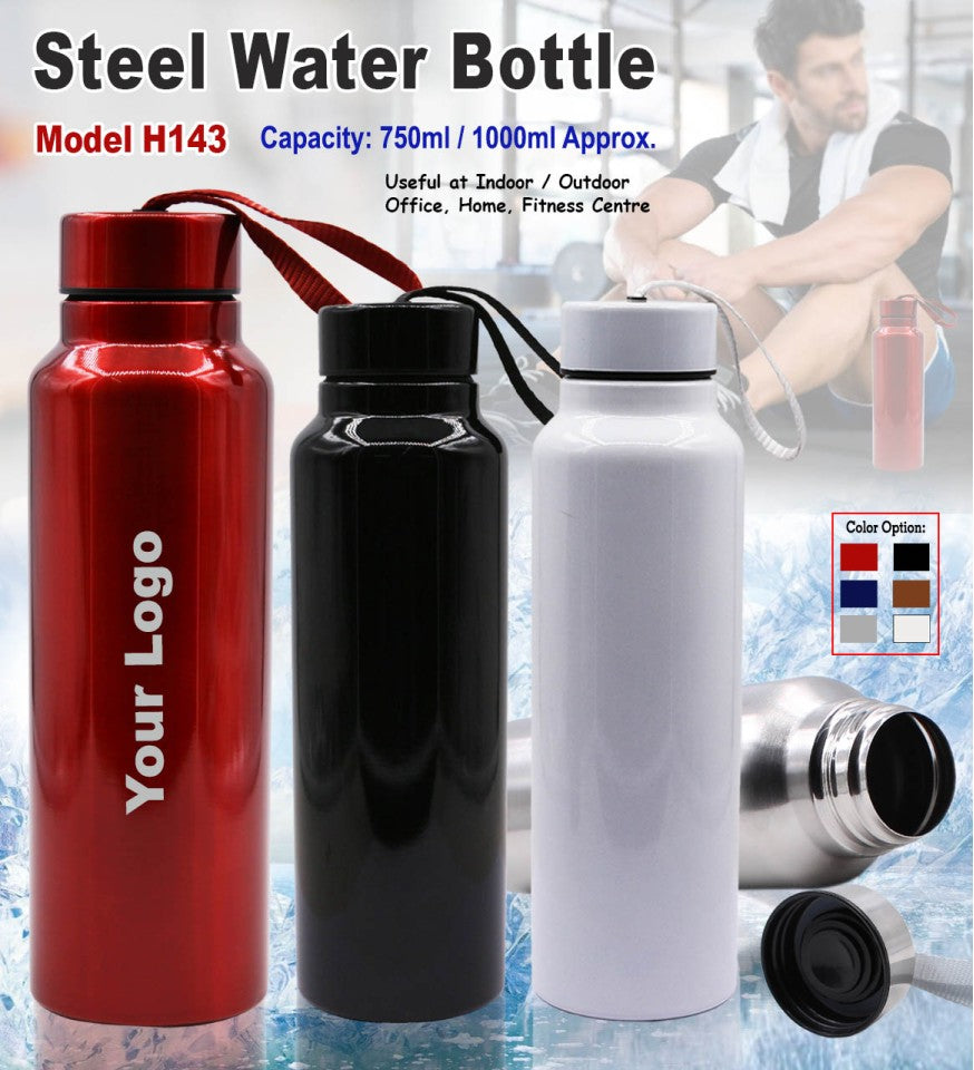 HydraMax Stainless Steel Water Bottle – 750ml with Carry Strap