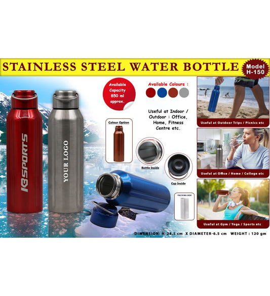 AquaSteel Pro 850ml Stainless Steel Water Bottle – Lightweight & Durable