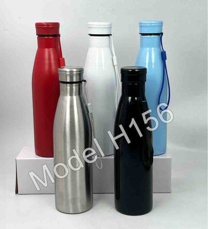 AquaSteel Sleek 750ml Stainless Steel Water Bottle – Strap Handle Design