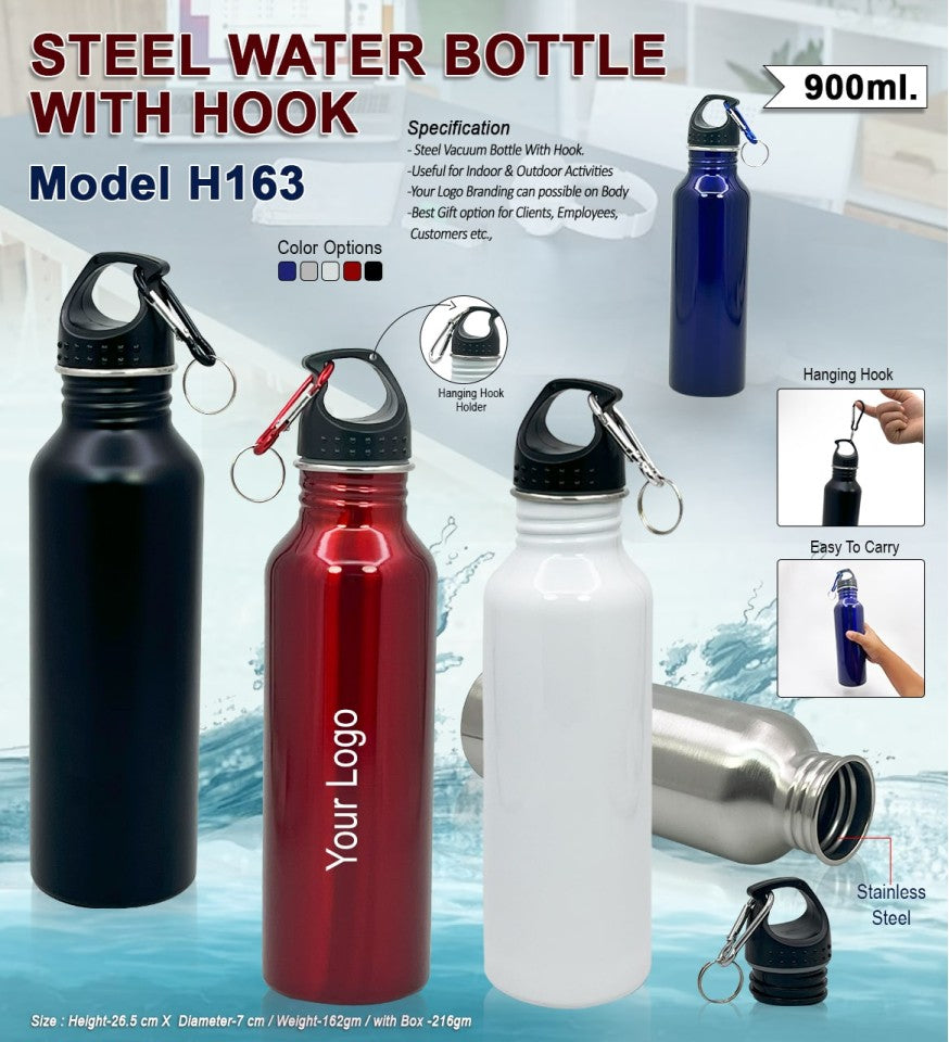 Steel Water Bottle with Hook