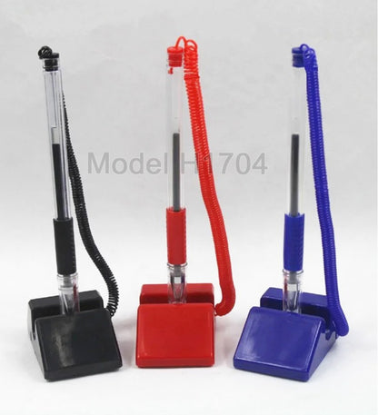 FlexiWire™ Movable Deskstick Pen with Attached Wire