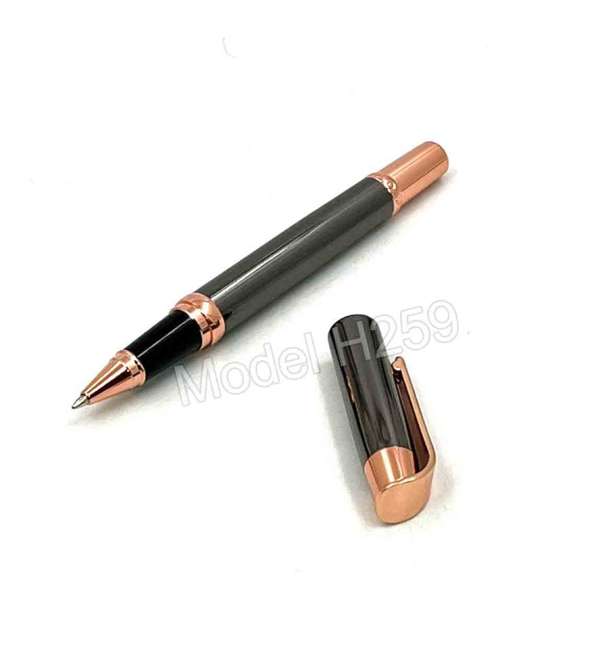 RoseLux™ Metal Roller Pen (Rose Gold with Grey Shade)