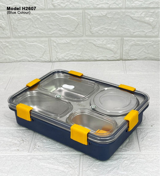 4 Compartment Lunch Box with Spoon & Fork