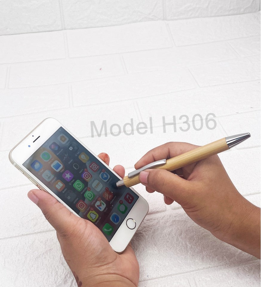 EcoTouch™ 2-in-1 Wooden Ball Pen with Stylus
