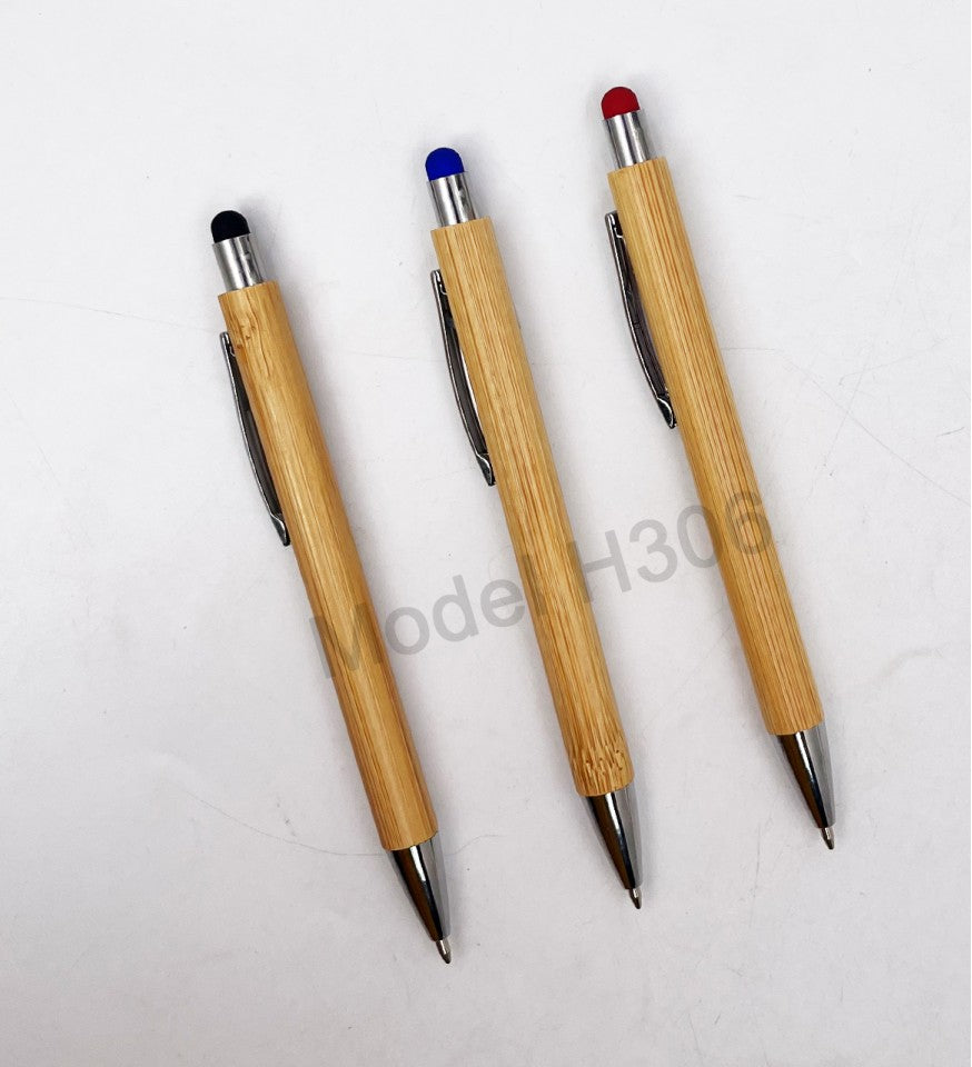 EcoTouch™ 2-in-1 Wooden Ball Pen with Stylus