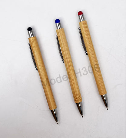 EcoTouch™ 2-in-1 Wooden Ball Pen with Stylus