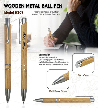 EcoElegance™ Wooden Metal Ball Pen