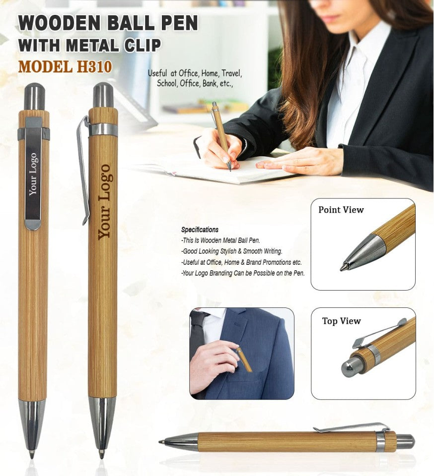 EcoClip™ Wooden Ball Pen