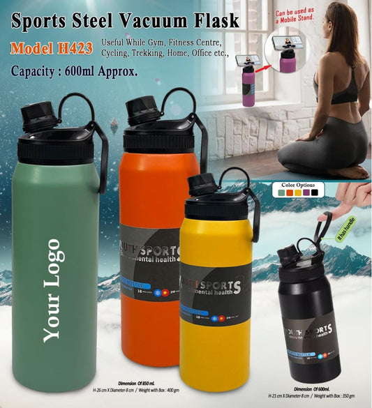 Sports Steel Vacuum Flask – 600ml