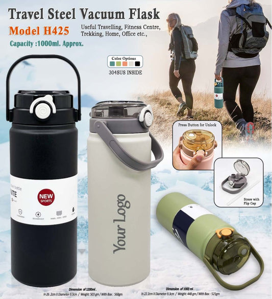 Travel Steel Vacuum Flask – 1000ml