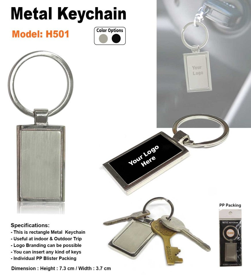 WoodHeart Premium Metal Rectangle Keychain