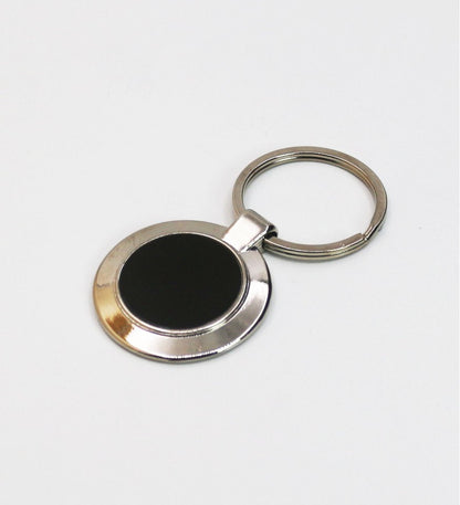 WoodHeart Elegant Round Metal Keychain