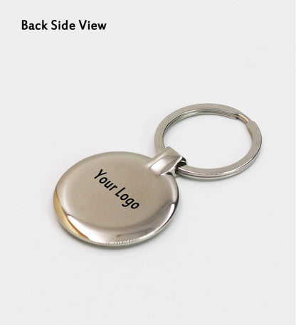 WoodHeart Elegant Round Metal Keychain