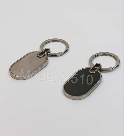 Sleek Metal Keychain – Rectangular Tag with Dual Finish