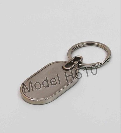 Sleek Metal Keychain – Rectangular Tag with Dual Finish