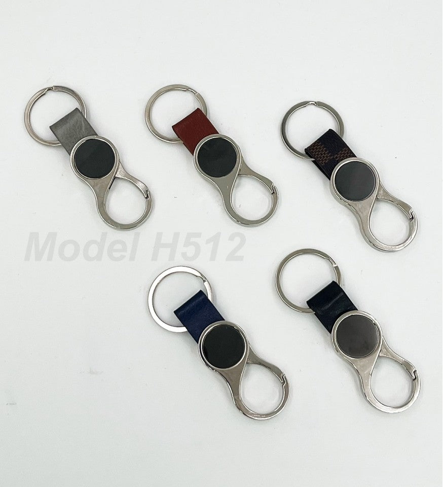 Executive Metal Hook Keychain with PU Strap