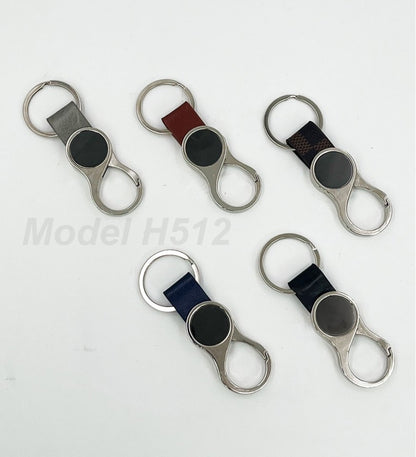 Executive Metal Hook Keychain with PU Strap