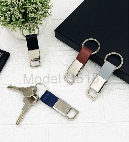 Loop Metal Keychain with PU Strap