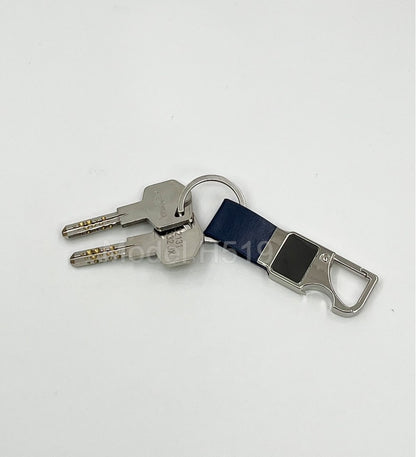 Metal Hook Keychain with Bottle Opener & PU Strap