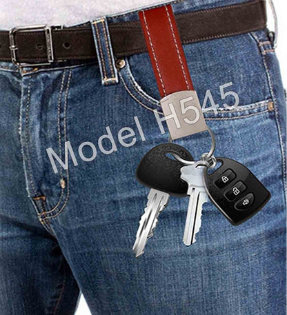 Metal Keychain with PU Belt