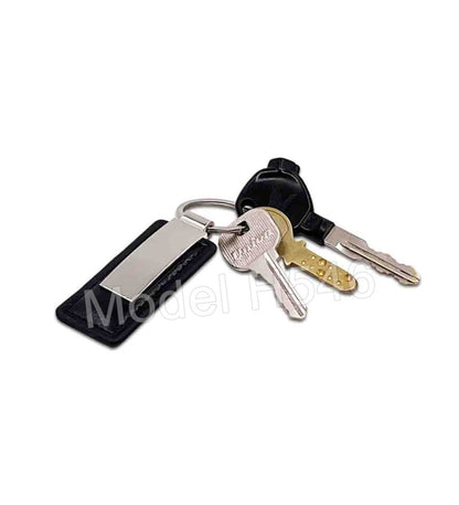 Round Top Metal Keychain with PU Belt