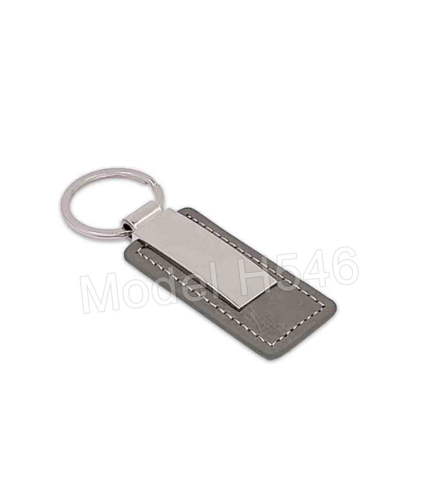 Round Top Metal Keychain with PU Belt