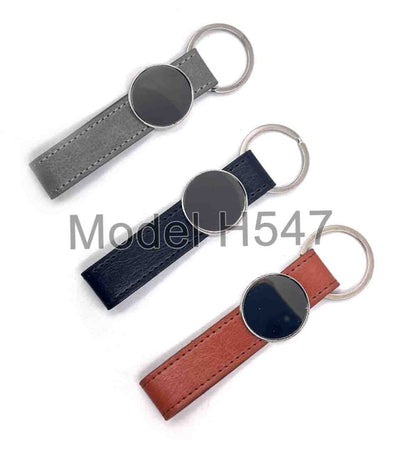 Metal Keychain with PU Strap