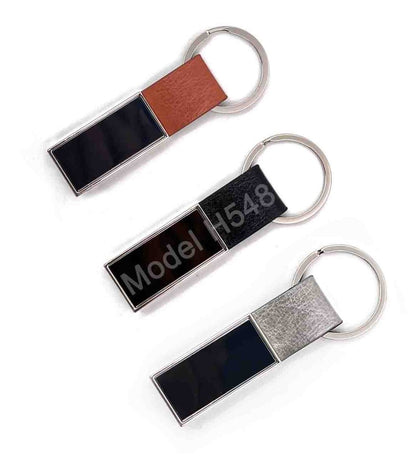 Rotating Oval Metal Keychain