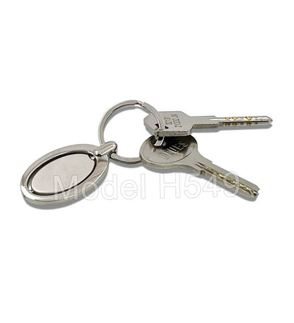 Rotating Oval Metal Keychain