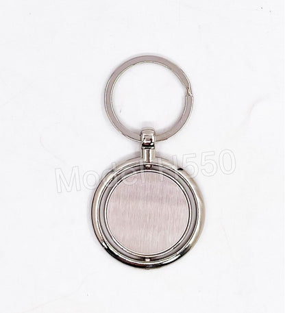 Rotating Round Shape Metal Keychain