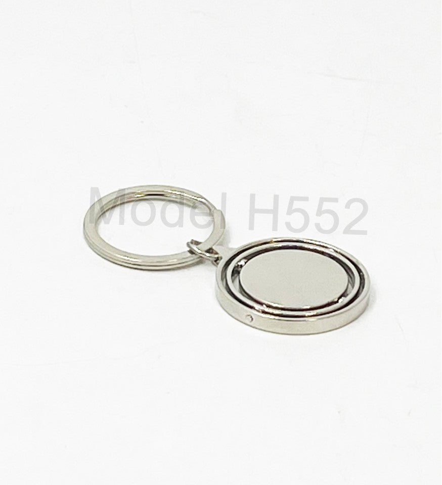 Round Shape Rotating Metal Keychain